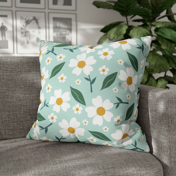 Retro Spring Flowers Design Throw Pillow Cover| Easter Decor| Super Soft Polyester Accent Pillow