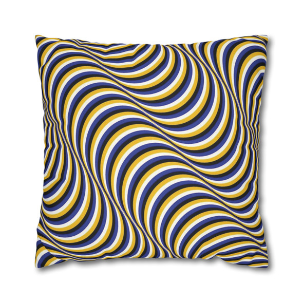 Optical Illusion Wave Pattern Throw Pillow Cover| Retro Home Decor| Super Soft Polyester Accent| Unique Housewarming Gift