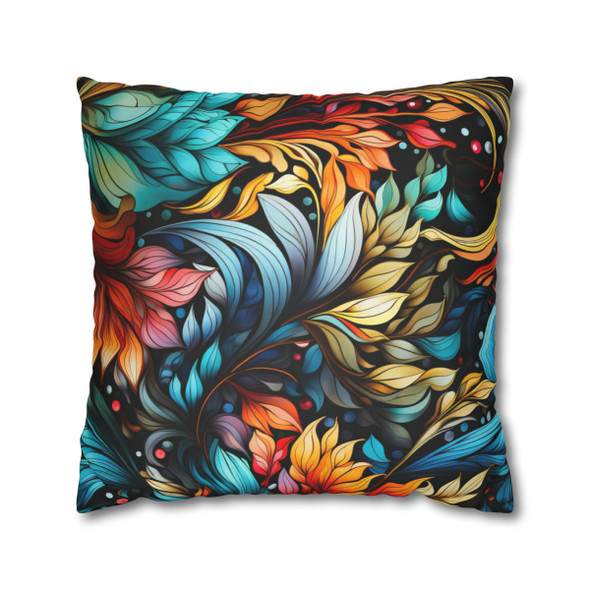 Floral Abstract Pillow Cover| Soft Faux Suede Cushion Case for Home Accent