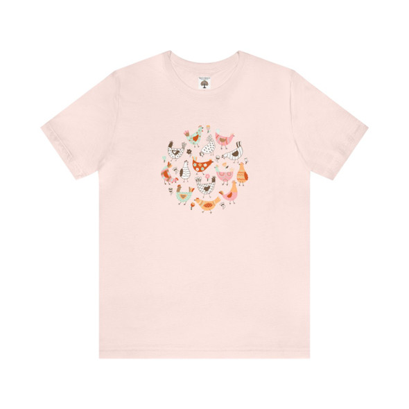 Cute Circle of Chickens T Shirt| Unisex Jersey Short Sleeve Tee| Super Soft Bella Canvas| Perfect for the Chicken Lover