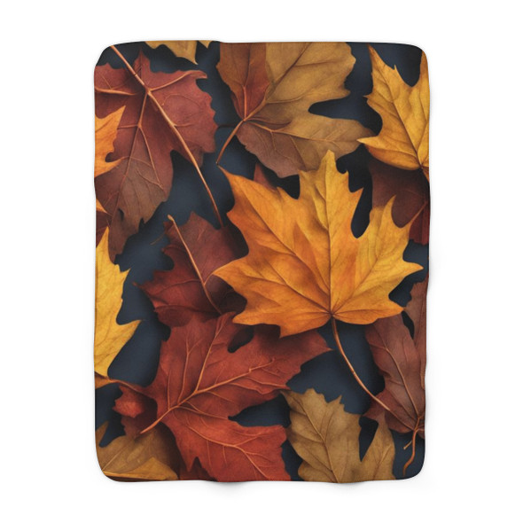 Fall Leaf Sherpa Fleece Blanket