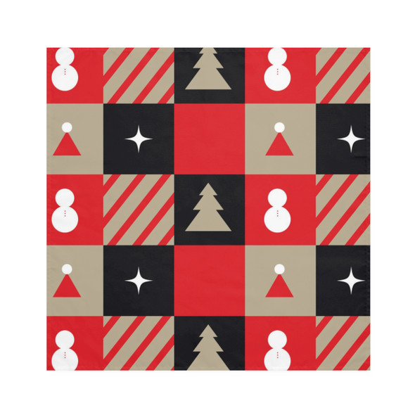 Checkerboard Style Christmas Pattern Design Napkin Set