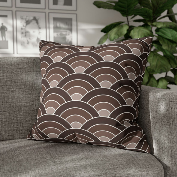 Brown Geometric Pattern Throw Pillow Cover| Super Soft Polyester Accent Pillow