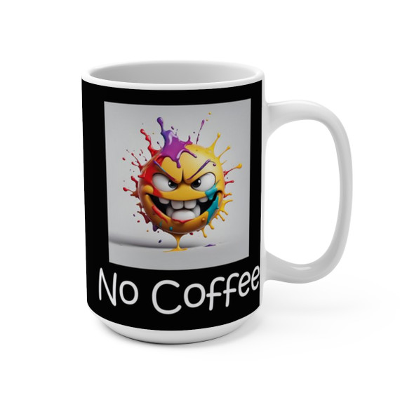 The Great Divide Coffee or Tea Mug 15oz| Black and White Smiley Face Design Mug Cup| Coffee Tea Cocoa