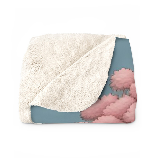 Pink Tree of Life Rowan Tree Sherpa Fleece Blanket