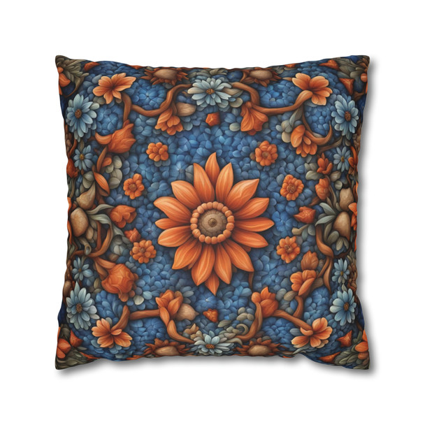 Southwest Rust and Blue Throw Pillow Cover| Throw Pillows | Living Room, Bedroom, Dorm Room Pillows