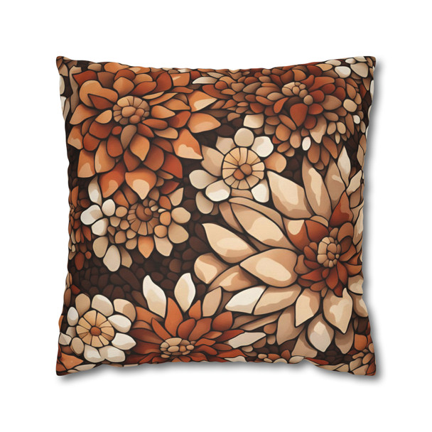 Brown and Terra Cotta Tile Throw Pillow Cover| Throw Pillows | Living Room, Bedroom, Dorm Room Pillows