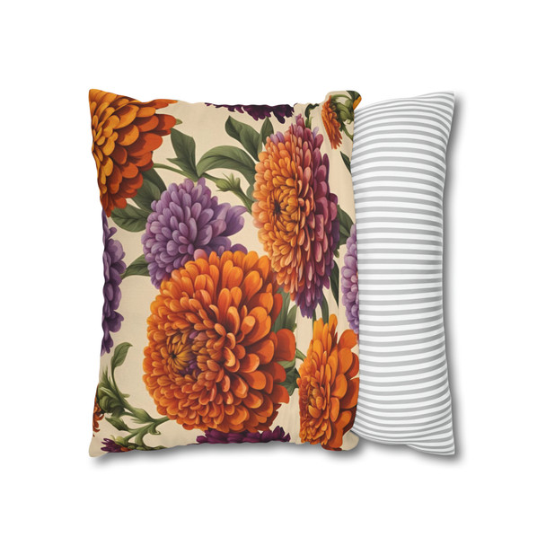 Pillow Case Vintage Zinnias Throw Pillows| Zinnia Pattern Throw Pillow | Living Room, Nursery, Bedroom, Dorm Room Pillows
