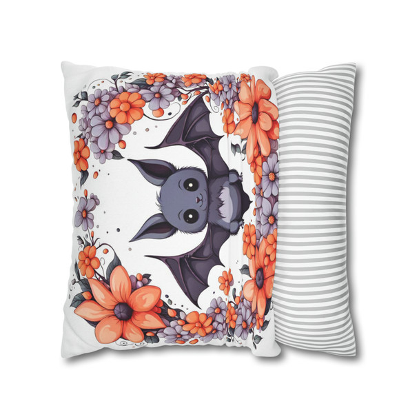 Pillow Case Cute Bat Floral Throw Pillow| Bat Floral Throw Pillows | Living Room, Bedroom, Dorm Room Pillows