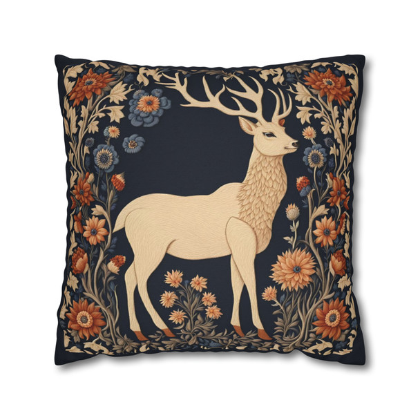 Pillow Case Vintage Style Woodland Deer Throw Pillow William Morris Style| Vintage Woodland Deer Throw Pillows | Living Room, Dorm Pillows