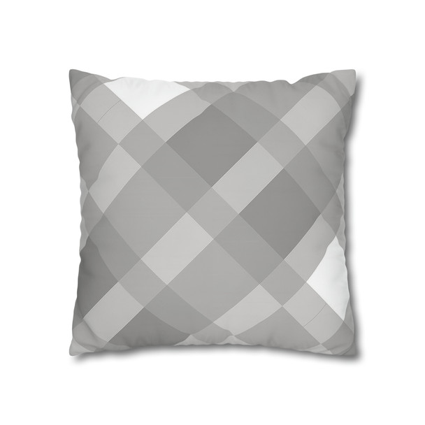 Gray Plaid Pattern Throw Pillow Cover| Super Soft Polyester Accent Pillow