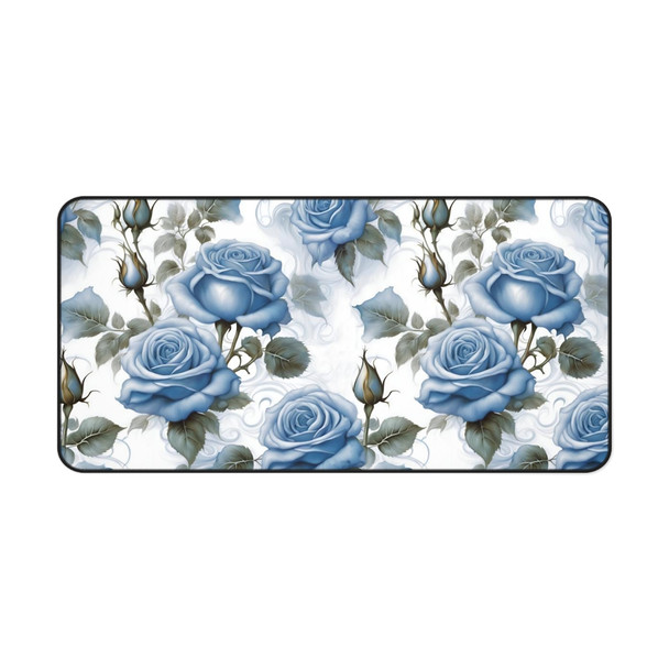 Blue Rose Gaming Desk Mat| Office Decor| Computer Gaming Accessory| Birthday Gift