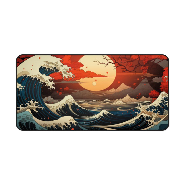 Anime Ocean Waves Gaming Desk Mat| Office Decor| Computer Gaming Accessory| Birthday Gift