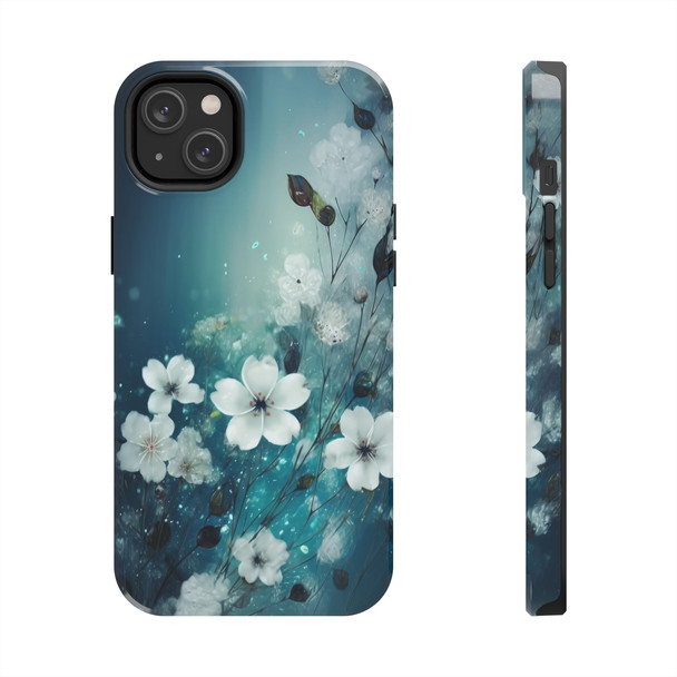 Spring in White and Blue design Tough Phone Case iPhone in 21 different sizes. Compatible iPhone 7, 8, X, 11, 12, 13, 14 and more.