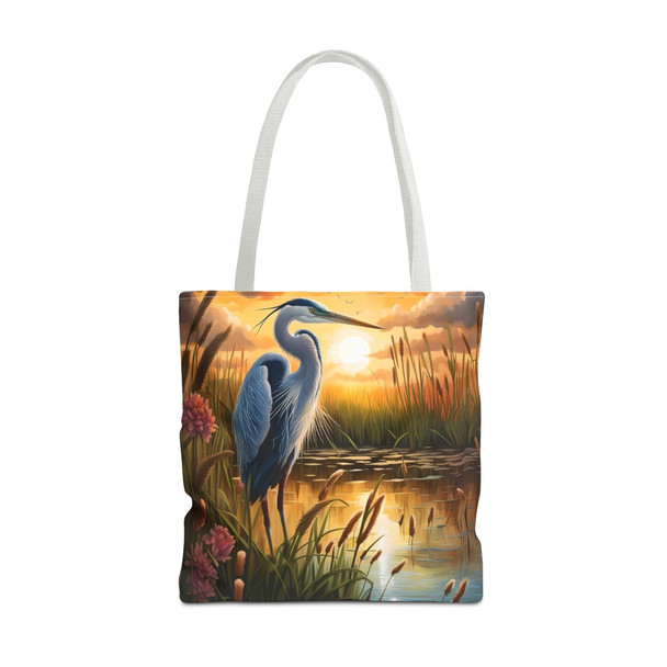 Blue Heron Tote Bag| Book Tote| Wildlife Design Beach Bag| Overnight Tote| Weekender Bag| Three Sizes