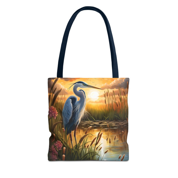 Blue Heron Tote Bag| Book Tote| Wildlife Design Beach Bag| Overnight Tote| Weekender Bag| Three Sizes