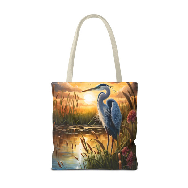 Blue Heron Tote Bag| Book Tote| Wildlife Design Beach Bag| Overnight Tote| Weekender Bag| Three Sizes