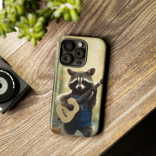 Raccoon Bluegrass Bandit Tough Cell Phone Case| iPhone, Samsung Galaxy and Google Pixel Devices |Glossy or Matte Options