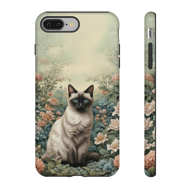 Siamese Cat on a Misty Morning Tough Cell Phone Case| iPhone, Samsung Galaxy and Google Pixel Devices |Glossy or Matte Options