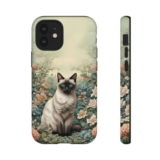 Siamese Cat on a Misty Morning Tough Cell Phone Case| iPhone, Samsung Galaxy and Google Pixel Devices |Glossy or Matte Options