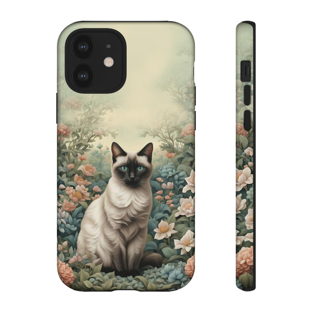 Siamese Cat on a Misty Morning Tough Cell Phone Case| iPhone, Samsung Galaxy and Google Pixel Devices |Glossy or Matte Options