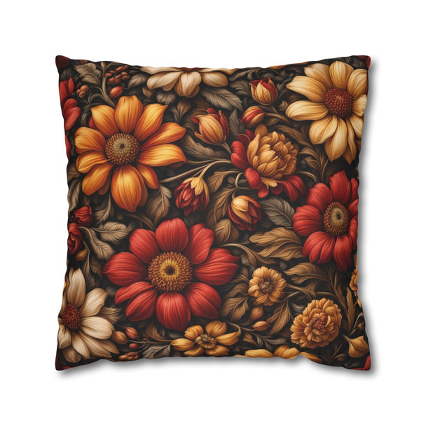 Floral in Red and Gold Throw Pillows| BohoThrow Pillows | Living Room, Bedroom, Dorm Room Pillows