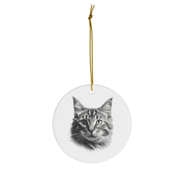 Beautiful Cat Ceramic Tree Ornament