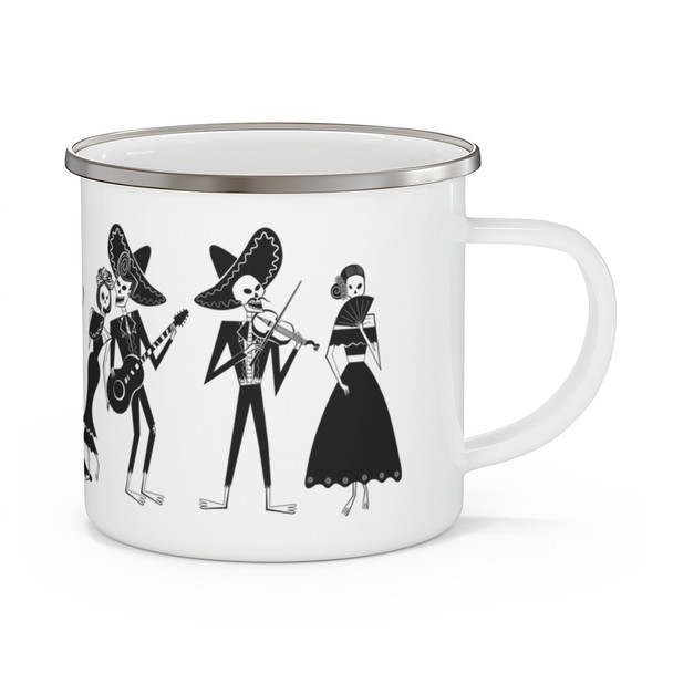 Day of the Dead Pattern Enamel Camping Mug