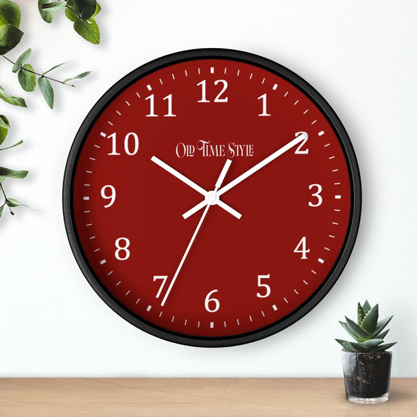 Red Maple Minimalist Wall Clock, Wooden Frame, Old Time Style, Simplistic, Trendy Design, Elegant, Stylish, Classic but Modern Look Clock