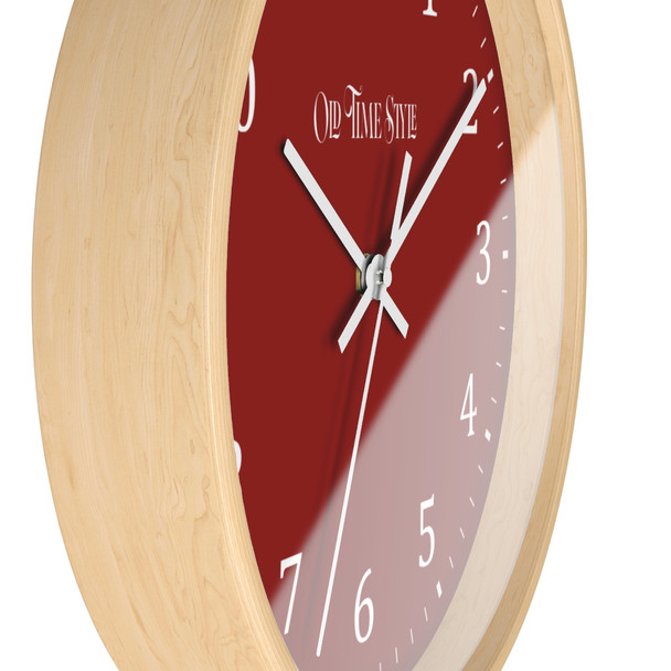 Red Maple Minimalist Wall Clock, Wooden Frame, Old Time Style, Simplistic, Trendy Design, Elegant, Stylish, Classic but Modern Look Clock