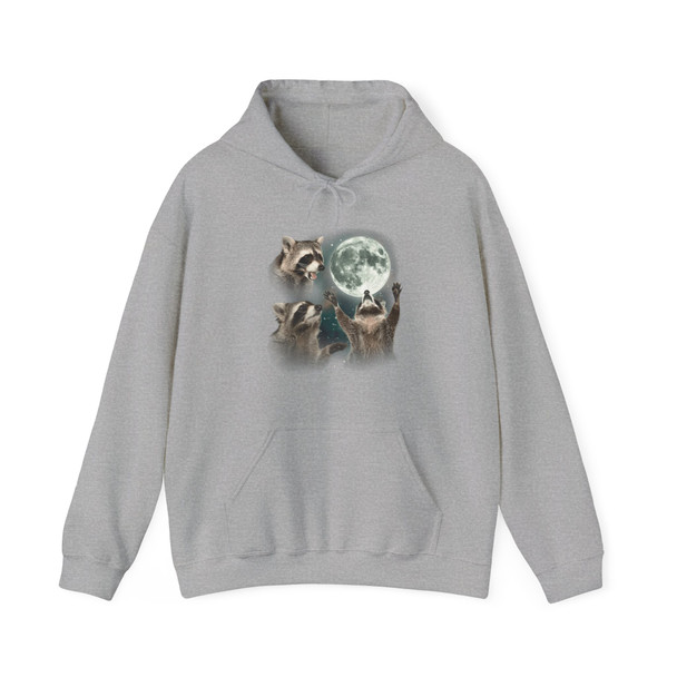 Three Raccoons Howling at Moon Unisex Heavy Blend™ Hooded Sweatshirt