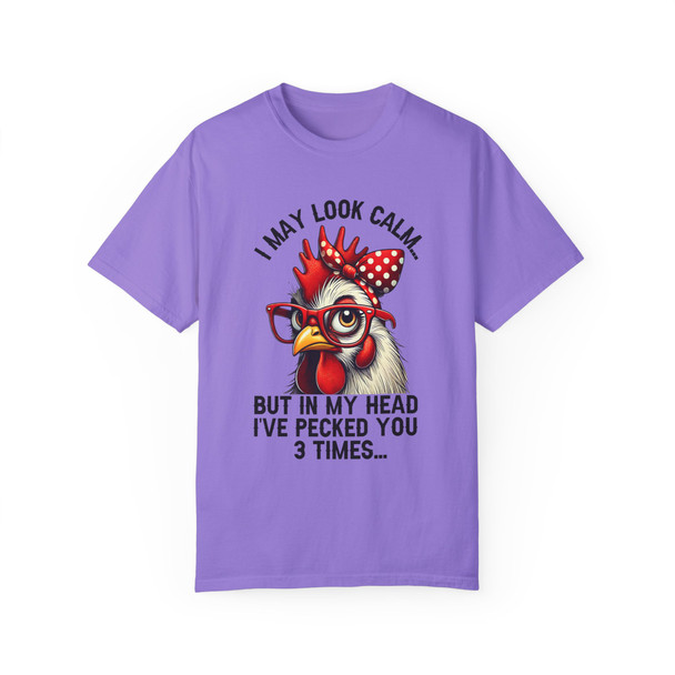 Chicken I May Look Calm Graphic T-shirt, Adult Unisex Sizing, Funny Chicken Tshirt, Chicken Lovers Tee, Cute Animal Tee, Gift Tee Shirt, Christmas, Birthday