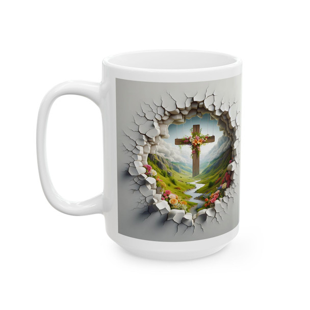 Heavenly Cross with Stream 3D Mug 11 oz OR 15oz|Jesus| Christian Mug Cup| Coffee Tea Cocoa| Unique Cup Mug| Gift Idea