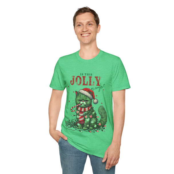 Is This Jolly Enough Grumpy Christmas Cat T Shirt| Adult Unisex Softstyle T-Shirt| Cat Lovers Gift| Christmas Birthday