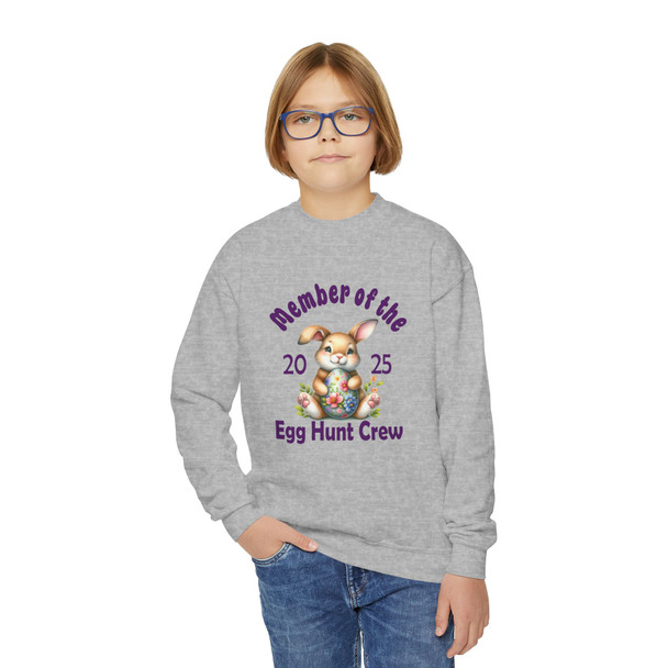 Member of the 2025 Egg Hunt Crew Easter Kids Crewneck Sweatshirt| Youth Sizes XS through XL| Pullover Style| Easter Egg Hunt
