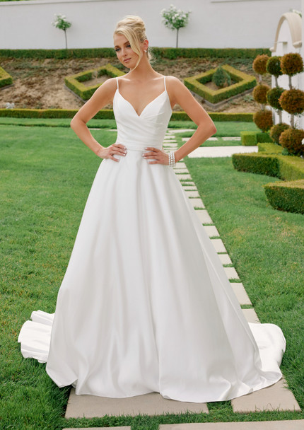 Nox Anabel JE-1015 Satin Minimalist A-line Wedding Gown