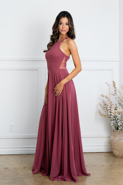 Eva USA 3513 Halter Style Chiffon Bridesmaid Or Evening Dress