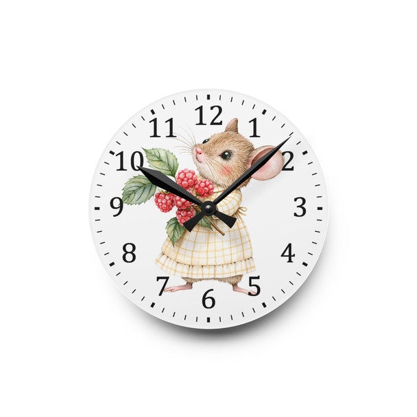 Cute mouse wall clock for childrens room Acrylic