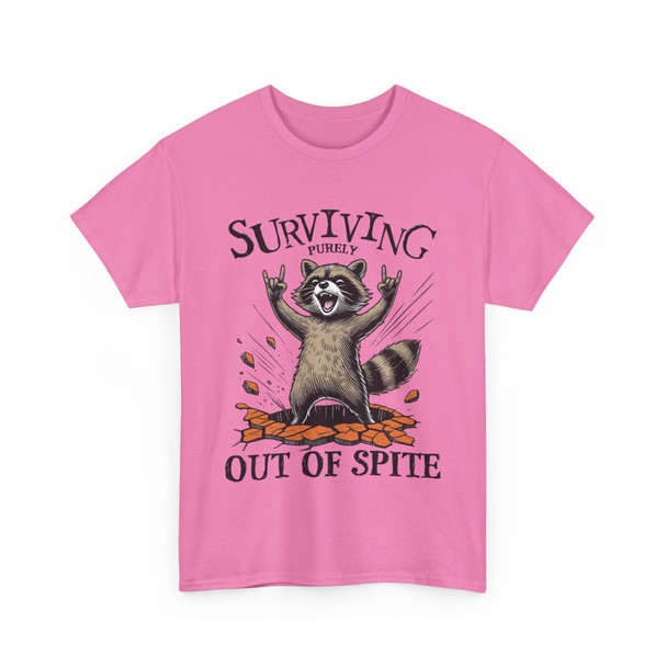Funny Raccoon Shirt, 'Surviving Purely Out of Spite', Gift for Raccoon Lovers, Sassy Humor Tee, Birthday Gift, Casual Wear, Fathers Day