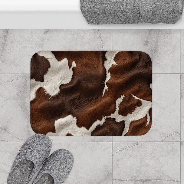 Cowhide Bath Mat, Rustic Décor, Farmhouse Bathroom, Country Home, Gift Idea