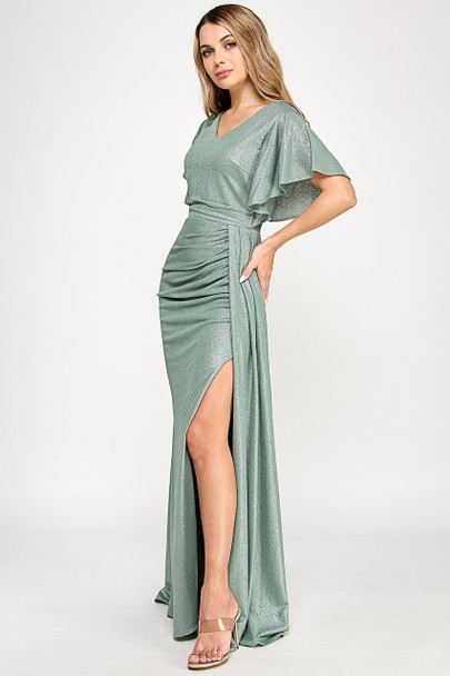 Lenovia 5329 Foil Fabric Bridesmaids or Formal Evening Dress