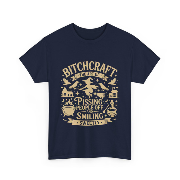Bitchcraft Unisex Heavy Cotton Tee, Funny Witch Tee, Halloween Shirt, Gift for Witches, Witchcraft Humor, Casual Wear, FB