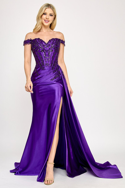 Lenovia 8397 Formal Stretch Satin Prom or Evening Gown