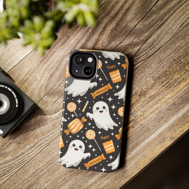 Spooky Ghost Halloween iPhone or Samsung Case, Tough Phone Case, Cute Halloween Gift, Ghost Themed Case, Kids Phone Accessory, Fun Fall Decor