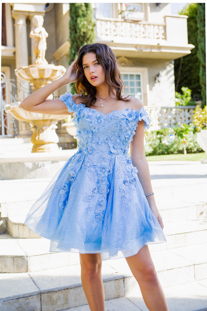 Cinderella Couture 5120J Short 3D Flower Party or Homecoming Dress