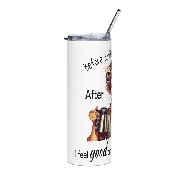 Sassy Stainless Steel Tumbler, 20oz - Vintage Coffee Lover's Travel Mug, Funny Gift for Her, Coffee Cup, Kitchen Decor