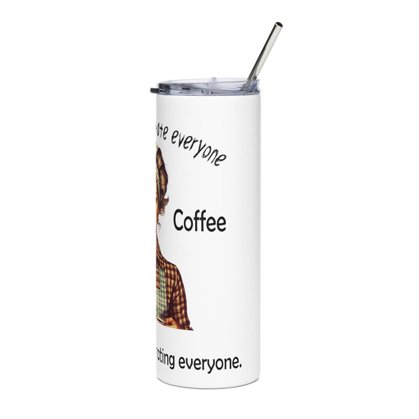 Sassy Stainless Steel Tumbler, 20oz - Vintage Coffee Lover's Travel Mug, Funny Gift for Her, Coffee Cup, Kitchen Decor
