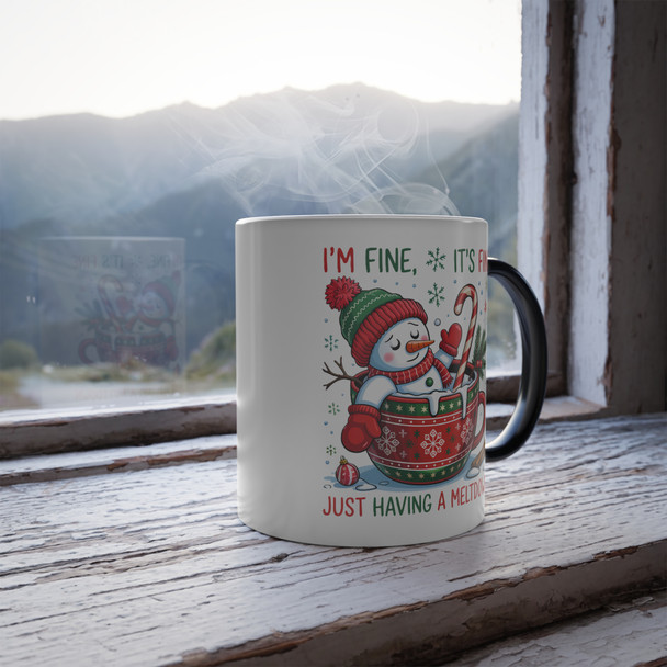 Festive Color Morphing Mug - Funny Holiday Coffee Cup, Christmas Gift for Friends, Winter Decor, Cozy Kitchen Accessory