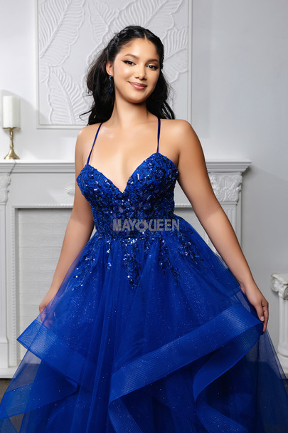 MayQueen MQ2203 Layered Sparkle Tulle Prom Gown