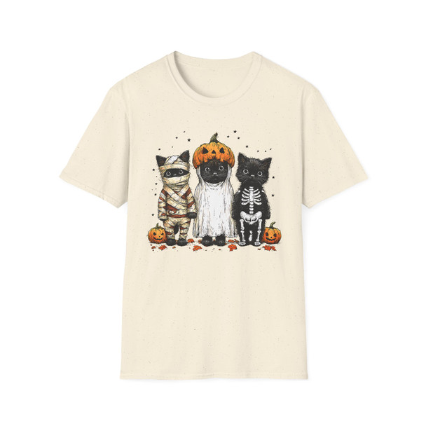 Halloween Cute Cat T-Shirt,Trick or Treat Tee, Unisex Costume Top, Fall Festive Shirt, Pet Lover Gift, Cute Halloween Apparel